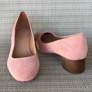 Madewell The Ella Pump Suede Wood Heel Dusty Rose Suede Size 9